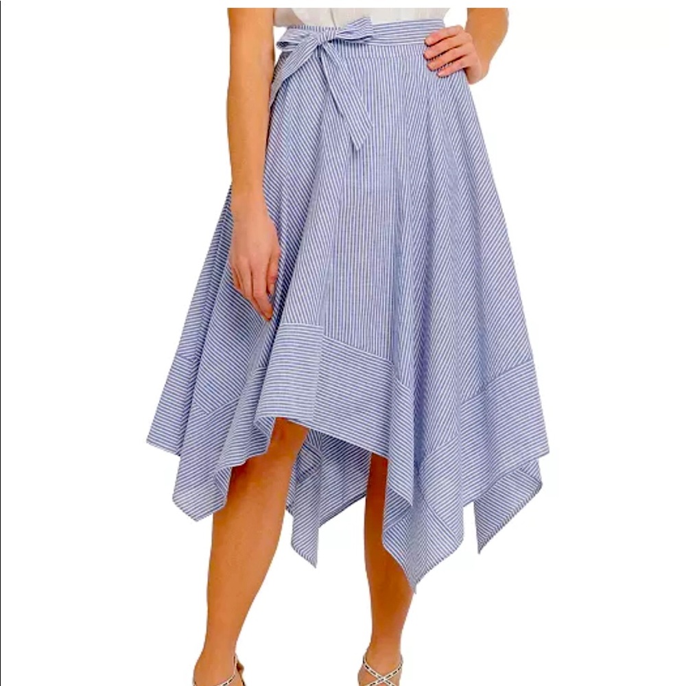 DKNY Stripped Asymmetrical - Hem Linen Skirt New With no Tag.